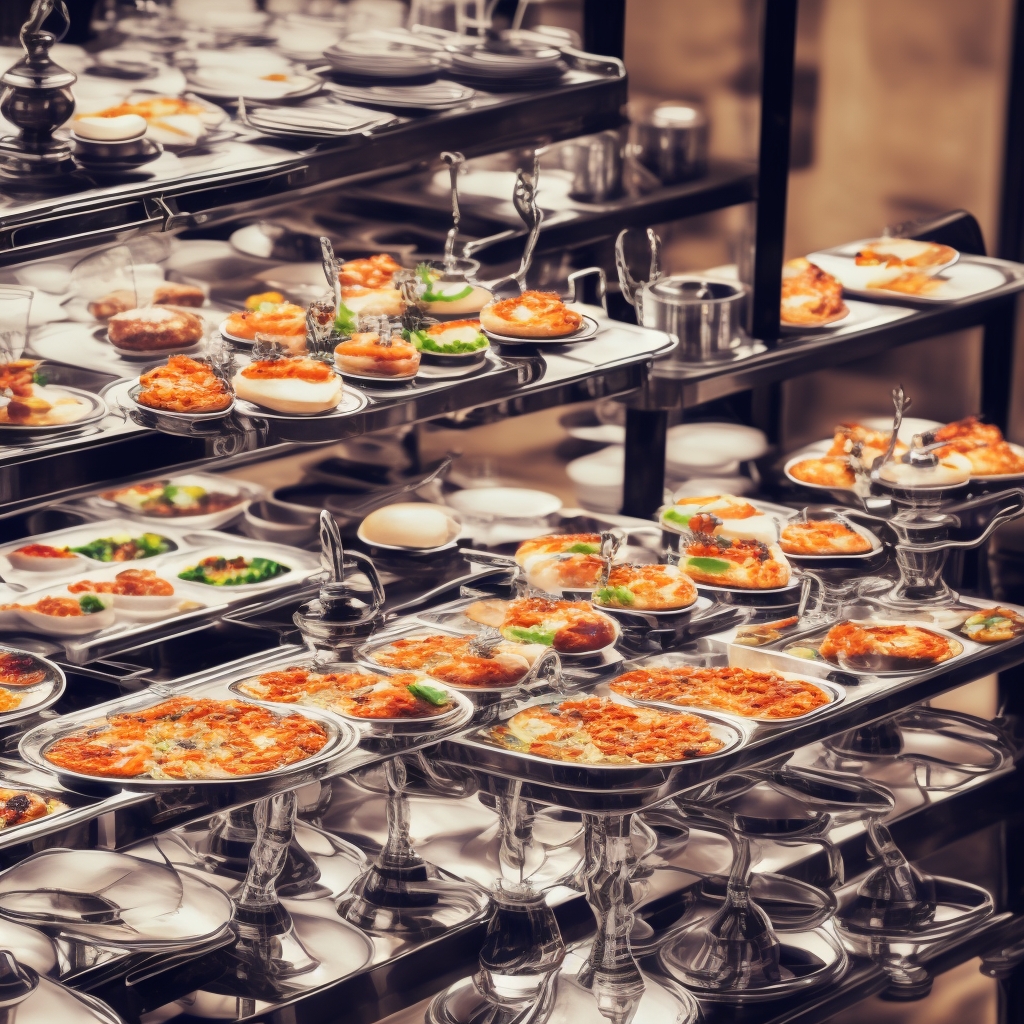Professional catering service with elegant table setup